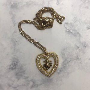 unbranded | gold marine corp heart necklace